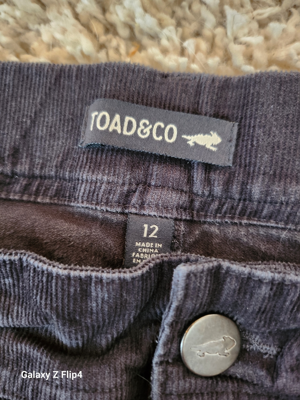 Toad&Co Women's Corduroy Pants in Dark Gray - Picture 2 of 3